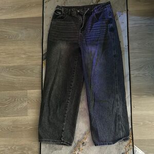 Two-Tone High-Waisted Jeans
